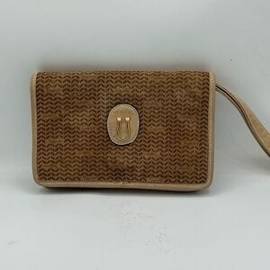 Caggiano Italian suede leather wallet/wristlet